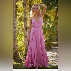 Free People Backless Pink Maxi Dress